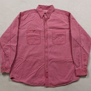 Vtg Marlboro Adventure Team Red Denim Button up M